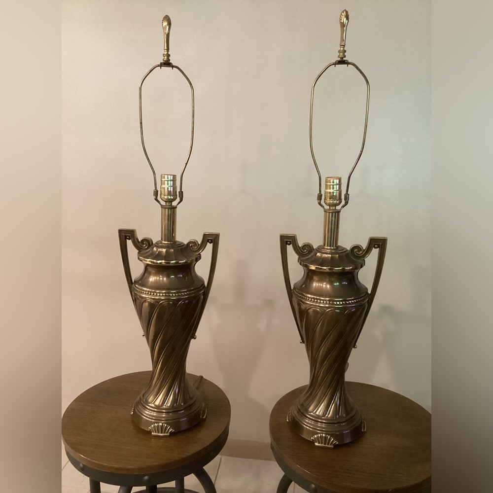 Vintage Berman Brass Urn Table Lamp